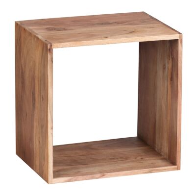 Etagère autoportante MUMBAI en bois massif d'acacia 43.Étagère cube design en bois de 5 cm, produit naturel, table d'appoint style maison de campagne