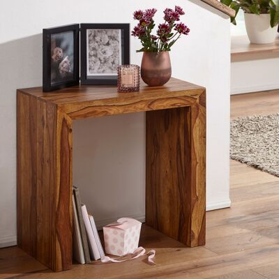 Table d'appoint MUMBAI en bois massif Sheesham 60 x 35 cm table de salon design marron foncé style campagnard table basse