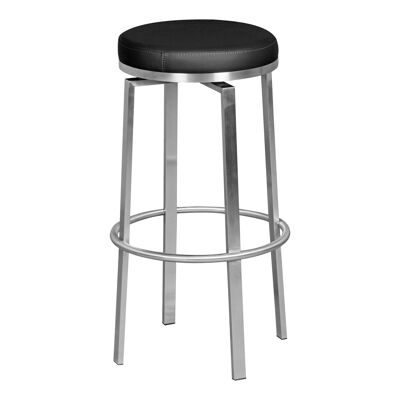 Tabouret de bar WL1.947 Noir 42x76x42 cm Tabouret de bar en acier inoxydable rotatif à 360°, tabouret de bar siège de bar rembourré, chaise de bar design moderne, tabouret de bistrot haut, tabouret haut pour bar