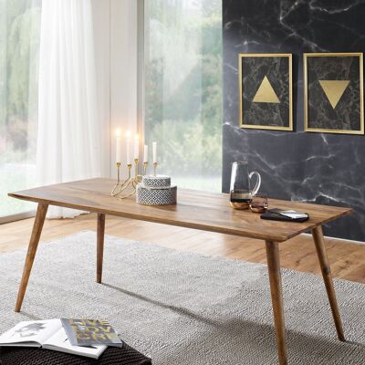 Table à manger REPA 160 x 80 x 76 cm en bois massif rustique de Sheesham, table à manger design maison de campagne, table pour grande salle à manger, 6 - 8 personnes