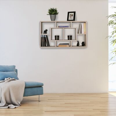 Wall shelf PAOLA Sonoma 85 x 47.5 x 16 cm MDF wooden hanging shelf modern, design wall shelf floating, wooden shelf open for hanging
