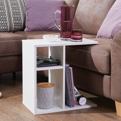Table d'appoint 50x50x30 cm bois blanc design table d'appoint canapé, petite table basse moderne, petite table de salon carrée, table basse table de rangement haute, table étroite salon