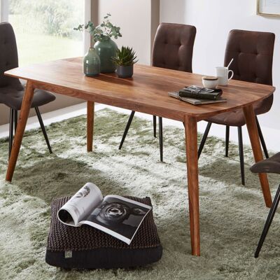 Table à manger WL5.572 bois 120x77x60 cm Table en bois massif de Sesham, table de cuisine design en bois, table en bois massif rustique, table à manger en bois véritable massif moderne, grande table à manger
