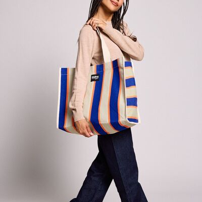 Bolso de mano de rayas azul eléctrico - 10 años