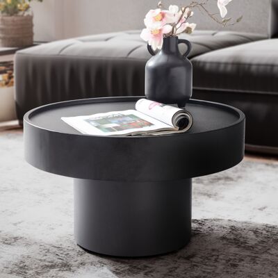 Table basse 60x60x36 cm métal noir table basse ronde, table basse en forme de champignon, table basse design fer, petite table table d'appoint salon moderne