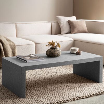 Table basse 110x55x35 cm table basse grise aspect béton intemporelle, table basse design rectangulaire, table basse simple, grande table basse