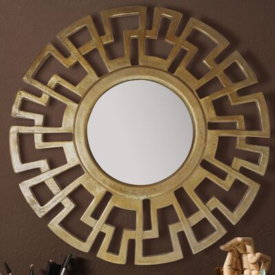 Art Deco wall mirror 60 cm metal design hanging mirror gold, aluminum decorative mirror round with frame, large wall mirror, hall mirror wardrobe mirror modern