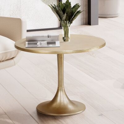 Table basse métal doré 60x60x46.Table basse 5 cm aluminium, table basse design ronde, petite table basse moderne, table d'appoint table d'appoint salon