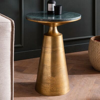 Table d'appoint en métal véritable marbre 40x40x56.Table d'appoint 5 cm vert or, petite table d'appoint ronde, table de salon canapé moderne, table haute en marbre