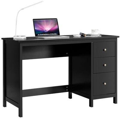 Escritorio industrial Furniturelive de 120 cm con 3 cajones, escritorio compacto para computadora con mesa de trabajo multifuncional antivuelco.