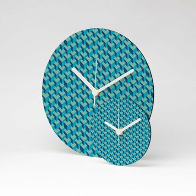 3D CUBES MDF Wanduhr / Wall Clock ⌀13cm
