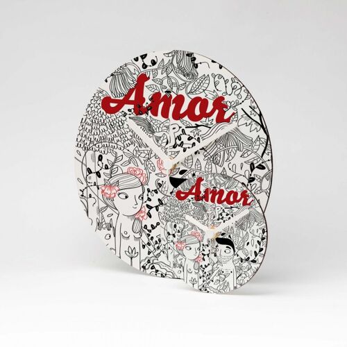 AMOR MDF Wanduhr / Wall Clock ⌀13cm