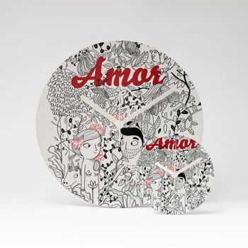 Horloge murale AMOR MDF ⌀13cm 4