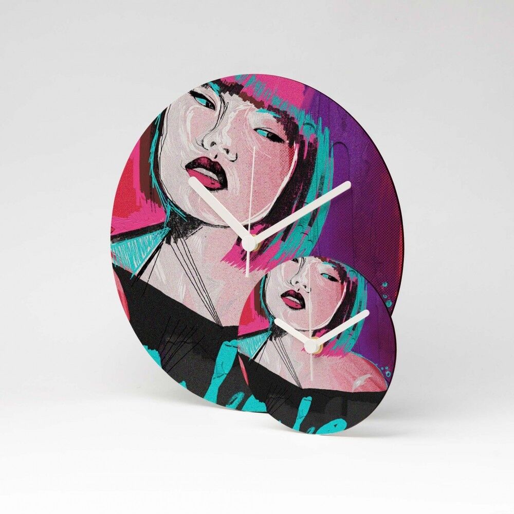 ASLEEP 2 MDF Wanduhr / Wall Clock ⌀13cm