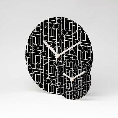 BAUHAUS BLACK MDF Wanduhr / Wall Clock ⌀13cm
