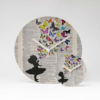 Horloge murale en MDF PAPILLONS VOLANT ⌀13cm 4