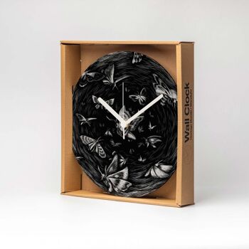 Horloge murale MDF EFFET PAPILLON ⌀13cm 5