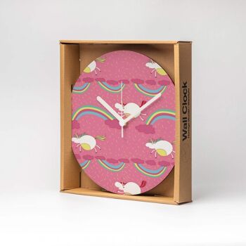 Horloge Murale MDF LICORNE SUR NUAGES ⌀13cm 5