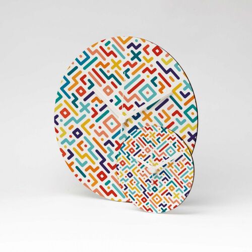 GEOMETRICAL STRIPES III MDF Wanduhr / Wall Clock ⌀13cm