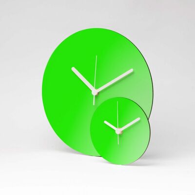 GREEN / NEON MDF Wanduhr / Wall Clock ⌀13cm