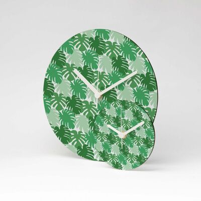 GREEN JUNGLE MDF Wanduhr / Wall Clock ⌀13cm