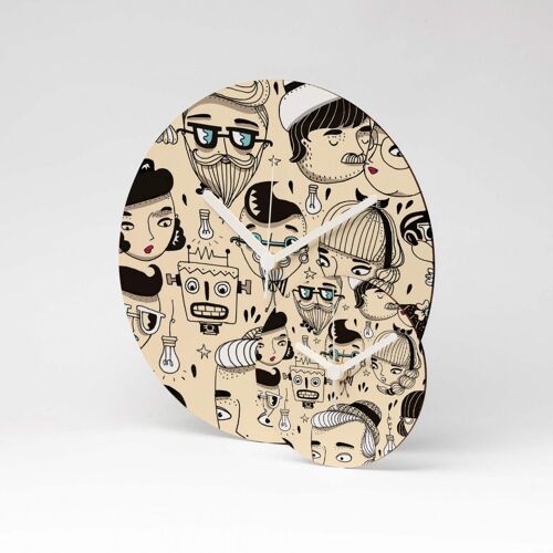 LUMINEERS MDF Wanduhr / Wall Clock ⌀13cm
