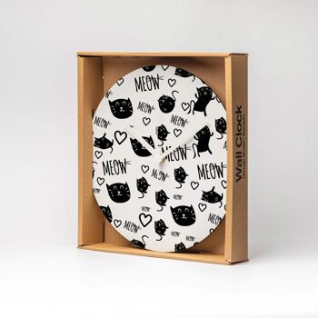 Horloge murale MEOW MDF ⌀13cm 5