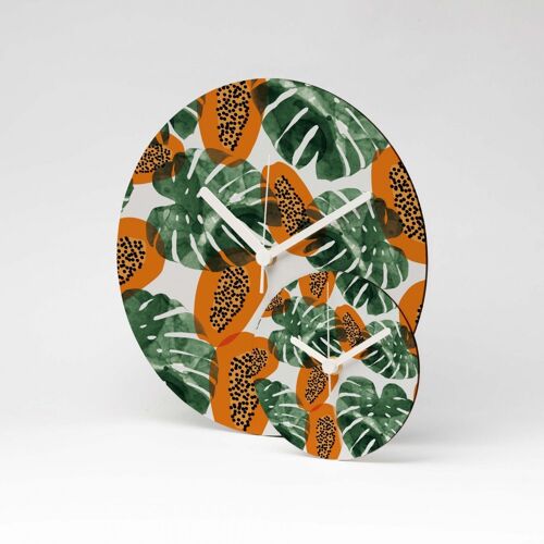 PAPAYA JUNGLE MDF Wanduhr / Wall Clock ⌀13cm