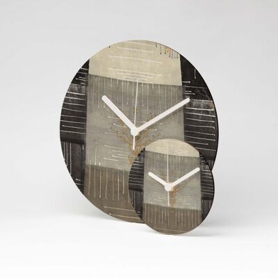 SHAPES OF GREY MDF Wanduhr / Wall Clock ⌀13cm