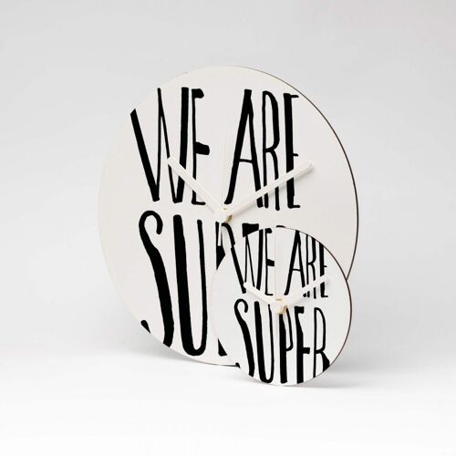 WE ARE SUPER MDF Wanduhr / Wall Clock ⌀13cm