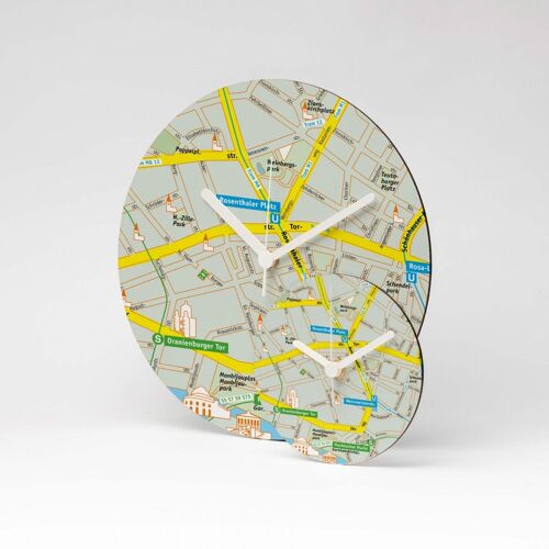 LOST IN BERLIN - CLASSIC MDF Wanduhr / Wall Clock ⌀13cm 13cm