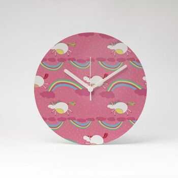 Horloge Murale MDF LICORNE SUR NUAGES ⌀26cm 3