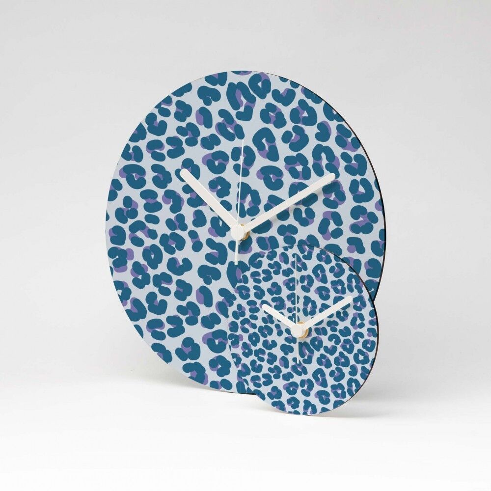 LEOPARD BLEU MDF Wanduhr / Wall Clock ⌀26cm