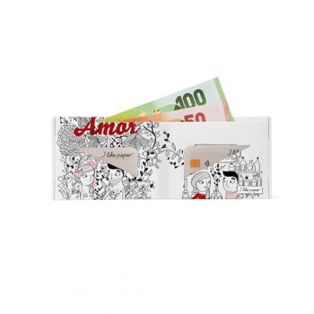 Portefeuille en carton AMOR Tyvek® Lite / porte-monnaie sans poche à monnaie 2