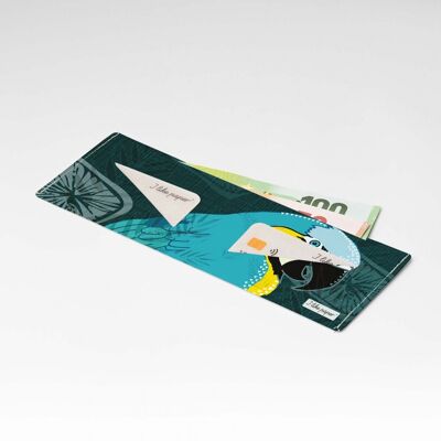 Portefeuille en carton BLUE MACAW Tyvek® Lite / porte-monnaie sans poche à monnaie