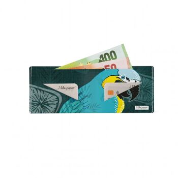 Portefeuille en carton BLUE MACAW Tyvek® Lite / porte-monnaie sans poche à monnaie 2