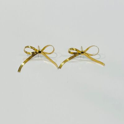 Boucles d oreilles puces acier inox forme noeud delicate