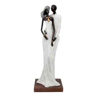 Bronze Issouf couple 55 cm blanc n°1