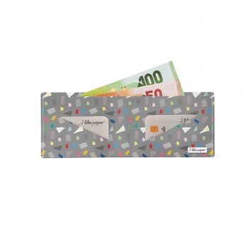 Portefeuille en carton CONFETTI Tyvek® Lite / porte-monnaie sans poche à monnaie 2