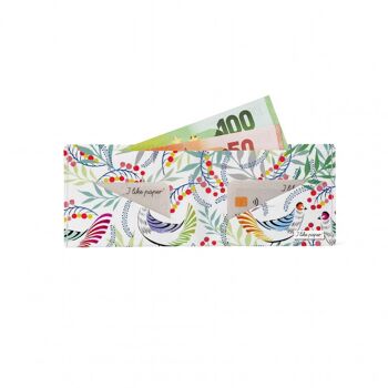 Portefeuille en carton FLORALITY BIRD Tyvek® Lite / porte-monnaie sans poche à monnaie 2