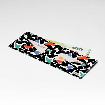 FOLDED BLACK Tyvek® cardboard wallet Lite / purse without coin pocket