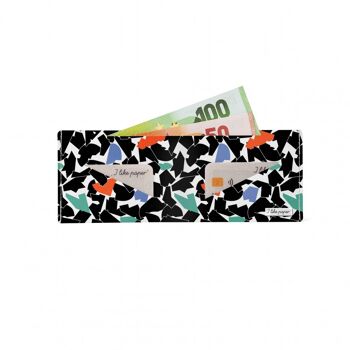 Portefeuille en carton Tyvek® NOIR PLIÉ Lite / porte-monnaie sans poche à monnaie 2