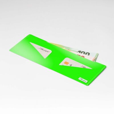 GREEN / NEON Tyvek® cardboard wallet Lite / purse without coin pocket