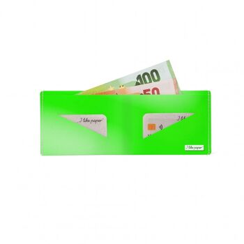 Portefeuille en carton VERT / NEON Tyvek® Lite / porte-monnaie sans poche à monnaie 2