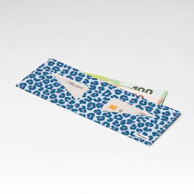 Portefeuille en carton LEOPARD BLEU Tyvek® Lite / porte-monnaie sans poche à monnaie