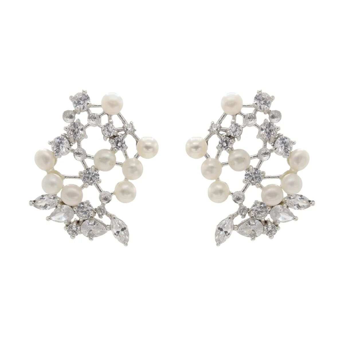 Gina Silberglanz-Perlenohrringe