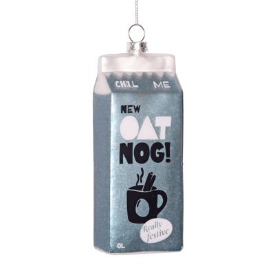 Adorno navideño de vidrio con forma de ponche de avena, 12 cm