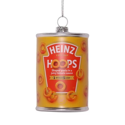 Adorno navideño de cristal con forma de aro de espagueti HEINZ, 8 cm