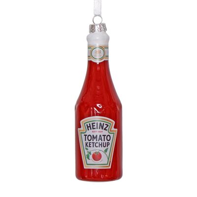 Decoración navideña de cristal con kétchup de tomate HEINZ, 13 cm