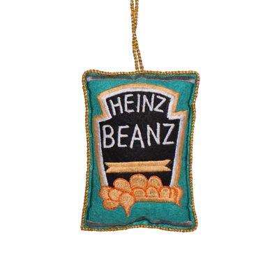 Adorno navideño bordado HEINZ Beanz, 10 cm